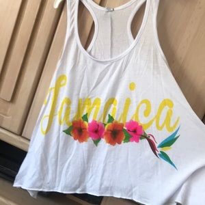 Tank top with “Jamaica” imprinted on it